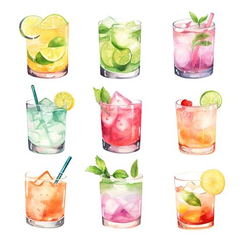 Watercolor Cocktail Clip Art, Kiwi, Watercolor, Juice PNG Transparent ...