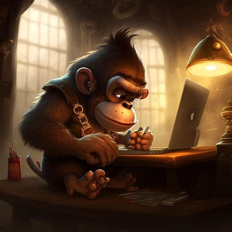 Image result for Cartoon Monkey Computer