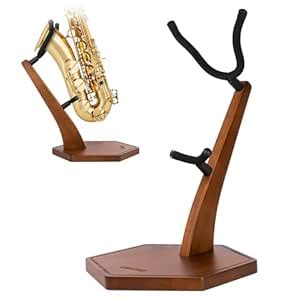 STRICH Wooden Saxophone Stand Display, Alto/Tenor, Handmade Solid Wood ...