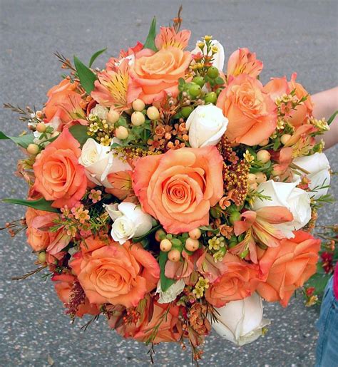 Floral & Home | Orange rose bouquet, Rose wedding bouquet, Orange ...