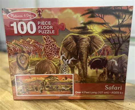 Melissa and Doug Safari Floor Puzzle 100pc