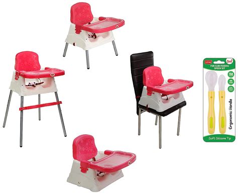 Buy Luvlap 4 in 1 Convertible High Chair Cum Booster Seat (Pink) & Fun ...