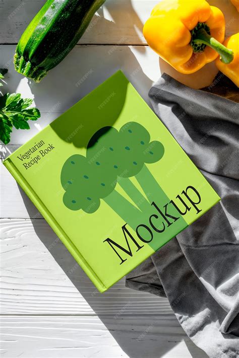 Premium PSD | Vegetarian recipe book mockup