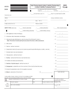 2023 TC-65 Forms, Utah Partnership/LLP/LLC Return. Forms & Publications ...