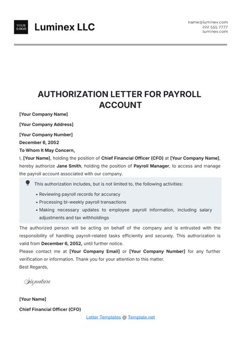 Employee Authorization Letter To Bank Account Template - Infoupdate.org - employees of bank