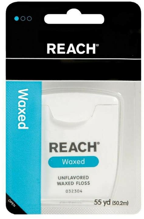 REACH Dental Floss, Waxed, Unflavored 55 yds (Pack of 2) - Walmart.com