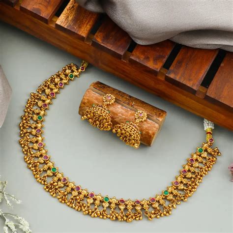 Traditional South Indian Temple Necklace Set – South Temple Jewellery