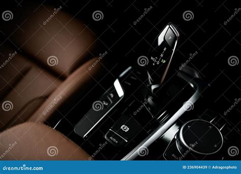 The Automatic Steptronic Transmission Gearbox on a BMW Car. Detail View of Its Interior in ...