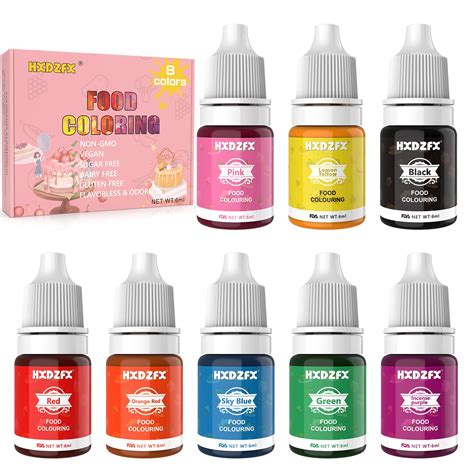 Buy Food Colouring - 8 Colours Concentrated Food Colouring Set, Food ...