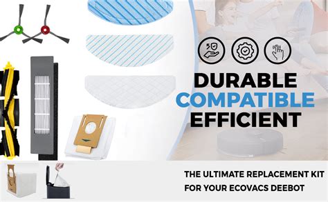 Verilux® Replacement Accessories for Ecovacs Deebot Ozmo T8 Aivi T8 N8 ...