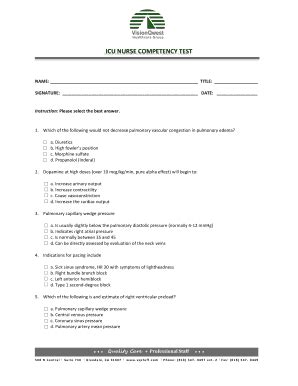Icu Competency Test With Answers - Fill Online, Printable, Fillable ...