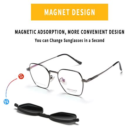 3pcs Magnet Clips Metal Spectacle Frame for Myopic Men Women 8137 ...