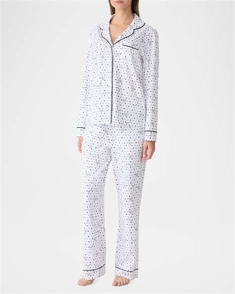 Mackage x Roller Rabbit Women’s Heart-Print Cotton Long Sleeve Pajama Set, Size XXS – XL ...