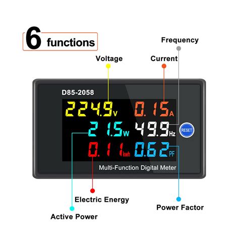 Buy Kkmoon Multi-Function Single Phase Digital Meter Lcd Display Ac ...
