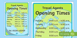 Travel Agents Open Sign