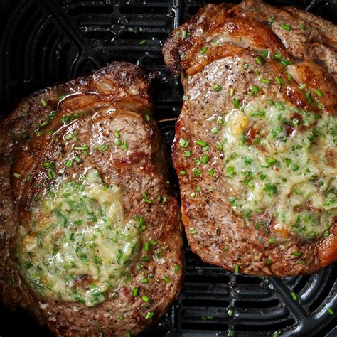 Foolproof Air Fryer Ribeye Steak with Garlic Butter | Recipe | Air ...