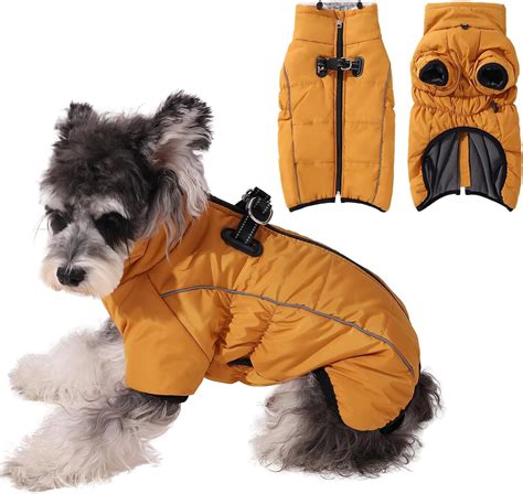 Amazon.com : Gyuzh Dog Coat with Harness Dog Coat Winter Waterproof Dog ...