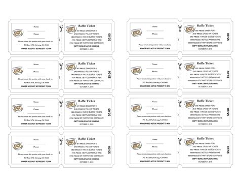 Free Printable Raffle Ticket Templates [Word, Excel, PDF] With Numbers