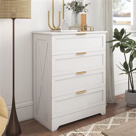 Amazon.com: FTZxHKLX White 4 Drawer Dresser for Bedroom, Modern Chest ...