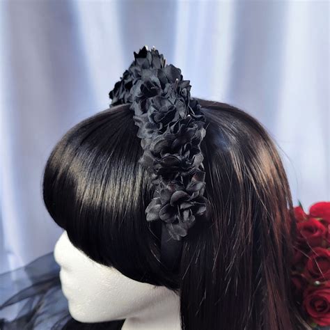 Bella Thorn Spiked Headband with Black Flowers | Little Moon Tree