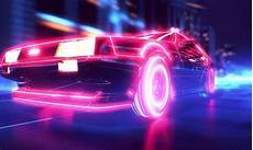 80s Neon Car Wallpaper by New Retro Wave Synthwave 1980s Neon Delorean Car 80s Neon Car Wallpaper