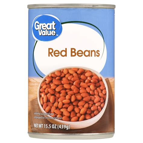Great Value Red Beans 15.5 oz High-Fiber Protein-Rich Canned Beans for ...