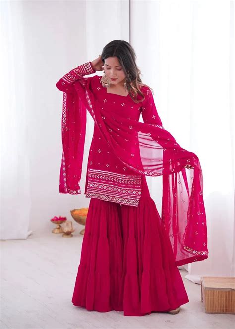 Trending Georgette Sharara Suit - Sequence Work | Sizes... – TREND BUY