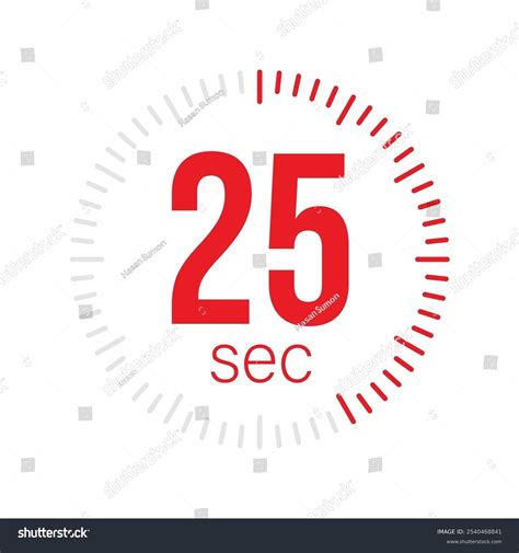 25 Second Timer Clock Stopwatch Isolated Stock Vector (Royalty Free ...