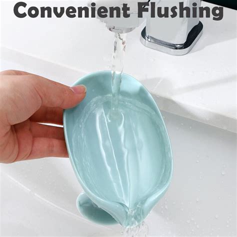 4831 Self Draining Soap Holder for Bathroom Leaf Shape Soap Dish Kitch ...