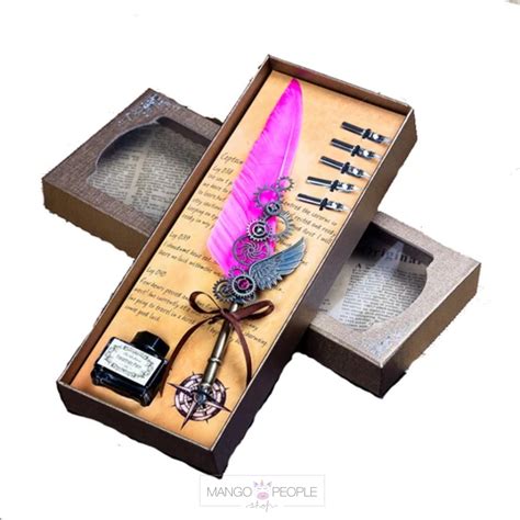 PEN CALLIGRAPHY QUILL FEATHER GIFT SET – Mango People