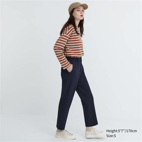 Uniqlo Bottoms Cheap Sale - Uniqlo Smart Ankle Length Trousers Women Navy