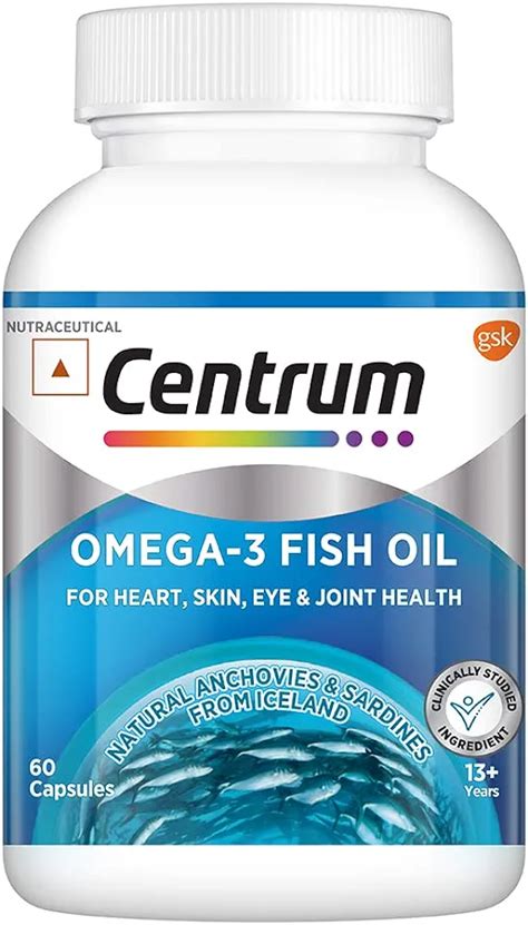 Centrum Omega-3 Fish Oil (60 Capsules) with EPA & DHA to support Joint ...