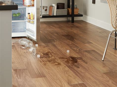 Light Brown Walnut Wire-Brushed Water Resistant Engineered Hardwood ...