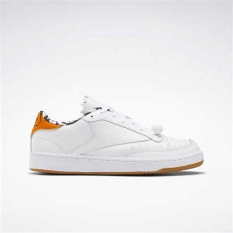 Reebok Classics Online - White / Black / Orange Mens THE FLINTSTONES Club C