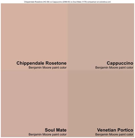 Benjamin Moore Chippendale Rosetone vs Cappuccino vs Soul Mate vs ...
