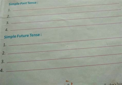 make a write 4 sentence of each kind simple past tense - Brainly.in
