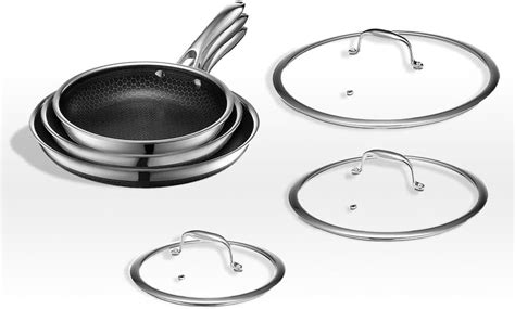 HexClad 6 Piece Hybrid Stainless Steel Cookware Pan India | Ubuy