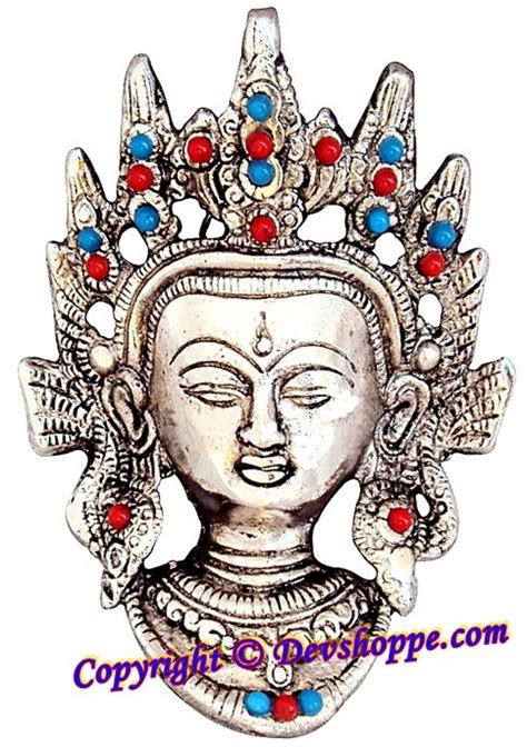 Goddess Tara Devi Face Wall Hanging in White metal – Devshoppe