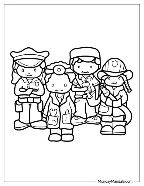 20 Community Helpers Coloring Pages (Free Printables)