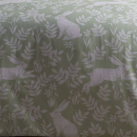 Green Dreams & Drapes Spring Rabbits Duvet Cover Bedding Set | Terrys