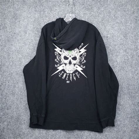 Logo 7 Black Full Zip Sweatshirt Mens XL Skull Racing Logo Y2K Monster ...