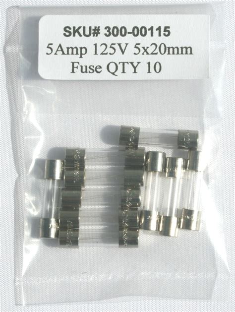 5A 125V / 5x20mm fuse / 5 AMP 125 volts/Fast Blow/Lot of 10 - Walmart.com