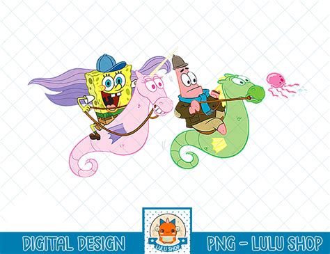 SpongeBob SquarePants And Patrick Seahorse Riders T-Shirt.pn | Inspire ...