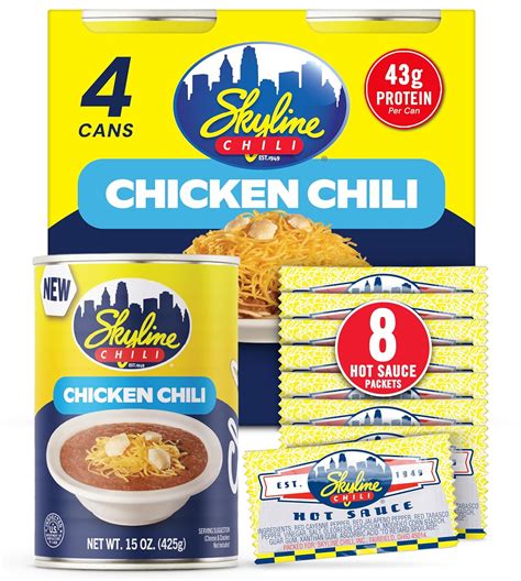 Amazon.com : Skyline Chicken Chili Bundle - 4-Pack 15 oz Cans with 8 ...