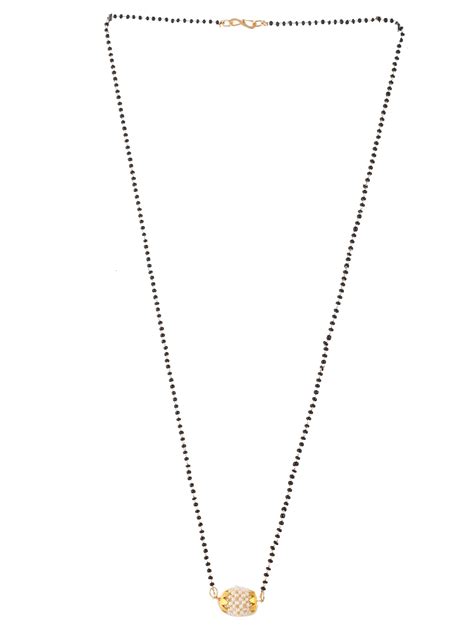 Buy Black Gold Plated Pearl Beaded Mangalsutra for Women Online at ...