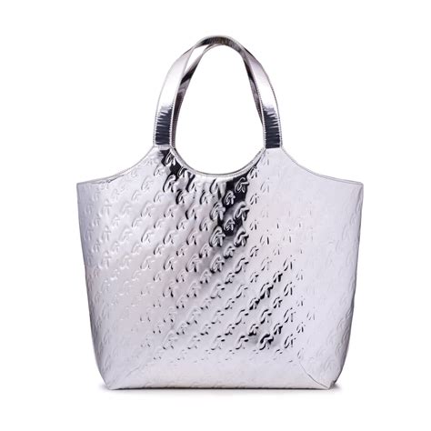 MAXI TOTE BAG METALLIC SILVER - Spacious and Stylish Luxury Tote for ...