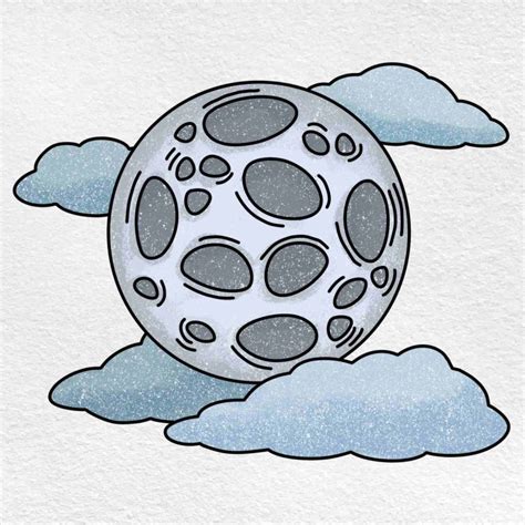 How To Draw A Full Moon Easy Step By Step