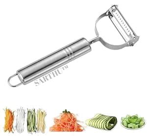 Buy SARTHU Stainless Steel 2 in 1 Julienne Vegetable Peeler Multi ...