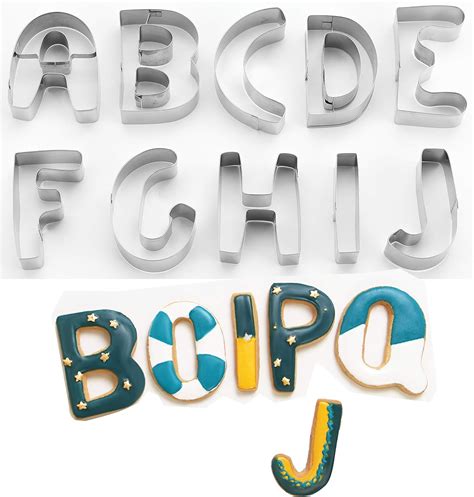 ShengHai 26-Piece Large Alphabet Cookie Cutter Set (A - Z), Stainless ...