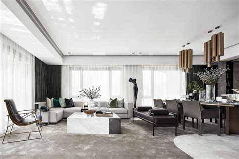 【图】上海怡园大平层装修效果图现代风格140平米_欧坊国际设计